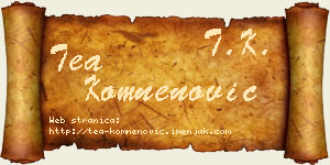 Tea Komnenović vizit kartica
